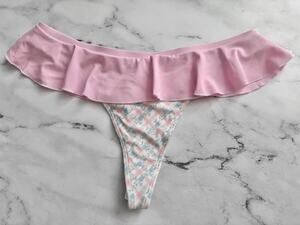 PINK Victoria's Secret x Frankies Bikinis Swim Bikini Bottom Mae Ruffle Thong XL